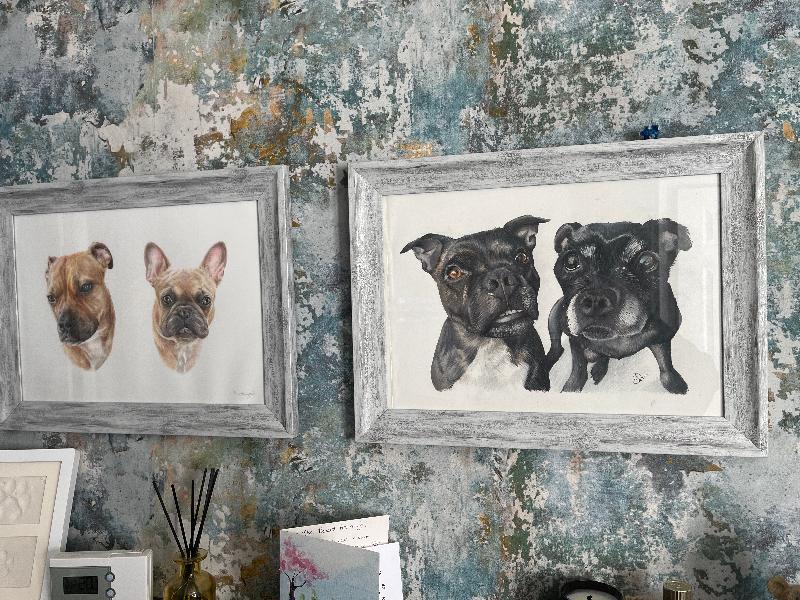 Wanted matching frames for drawings of my dogs. Look great. Not bad price