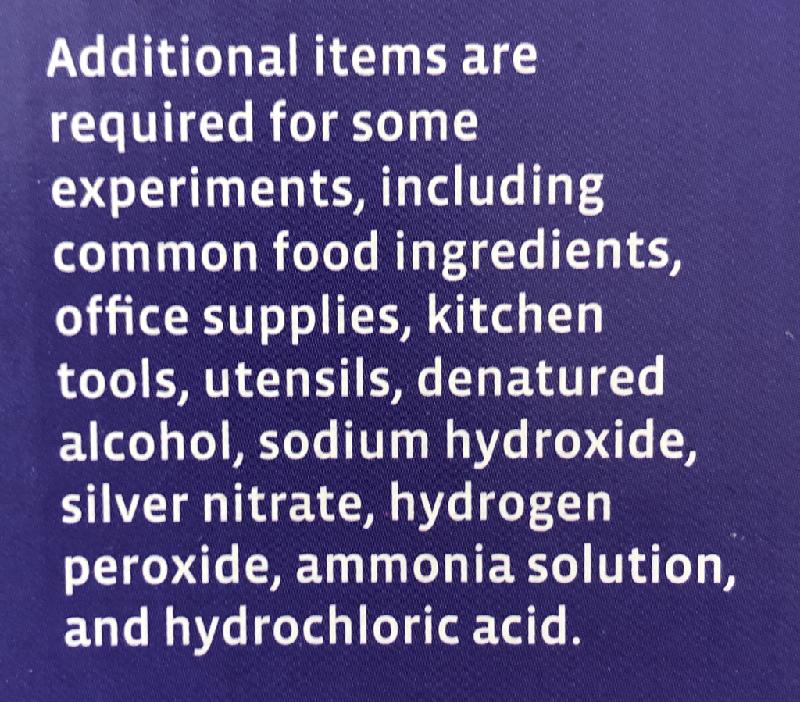 Good variety of scientific and learning items.