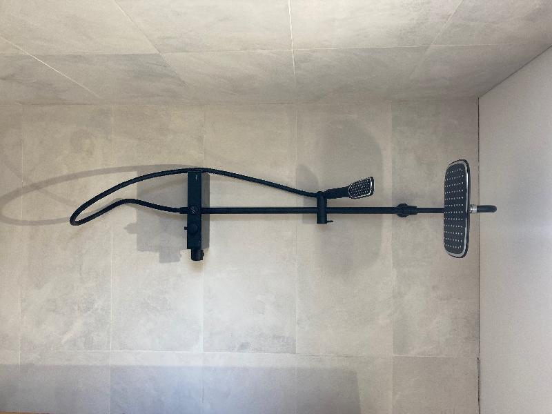 Triton Black Push-Button Bar Diverter Mixer Shower - Thermostatic, Dual Outlet