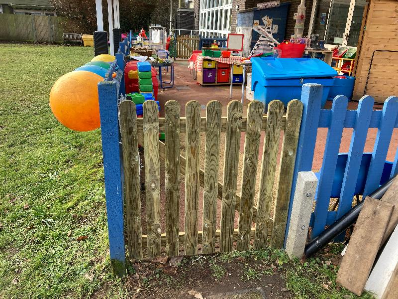 Great quality wooden gates for a school