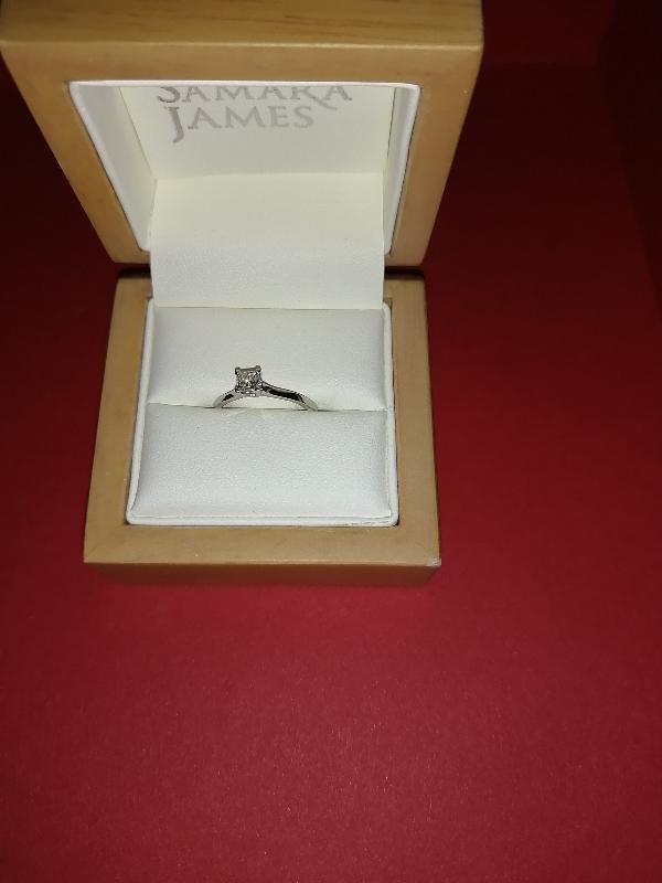 Tears of happiness, when I presented ring( fiance, replyed, ILove it.)