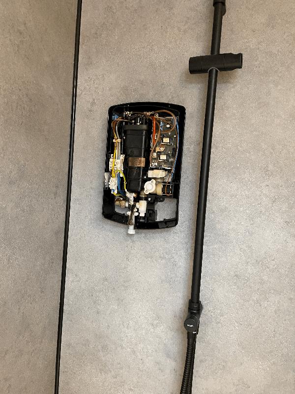 Shower that catches fire and no one wants to take responsibility.