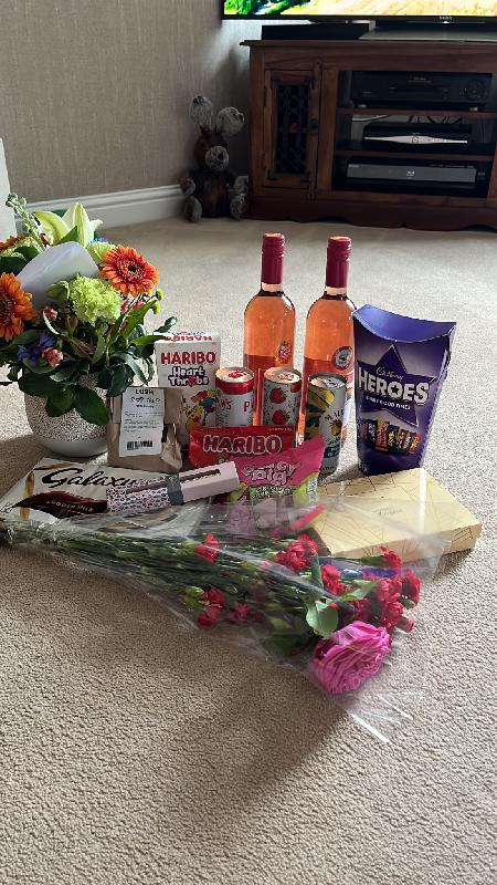 My managers birthday treat and flowers and chocolate were perfect