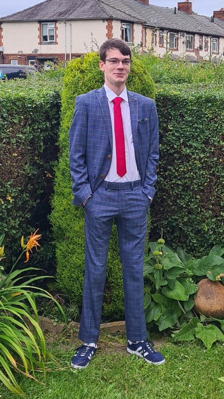 Antique Rogue Tailored Fit Navy Blue Multi Overcheck Waistcoat by Suit Direct