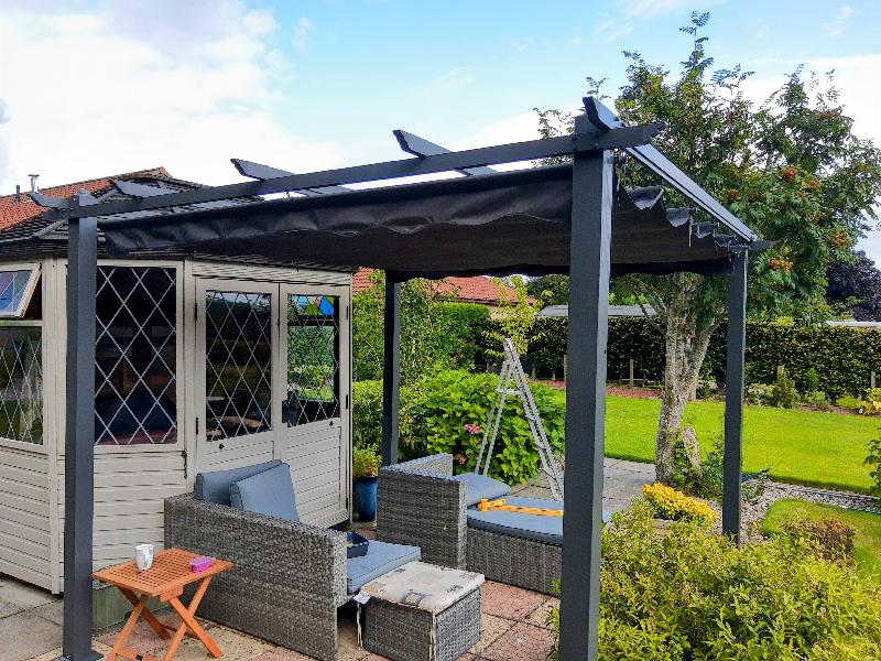 Premium Garden Gazebo 3x3m Aluminium by Croft with a Charcoal Canopy
