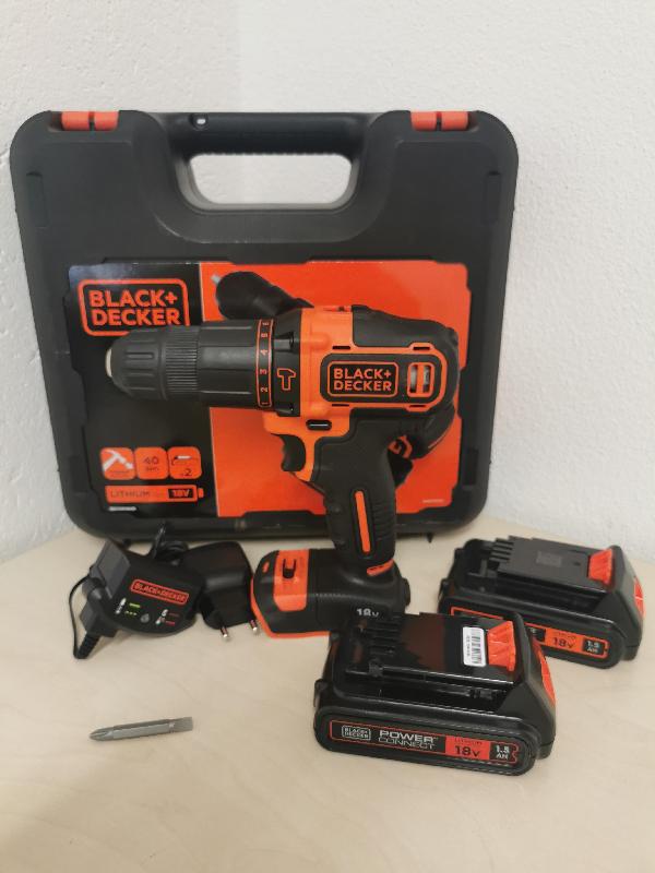 18V 2-Gang Akku-Schlagbohrschrauber + 400mA Ladegerät + 1 Koffer + 2 Akkus