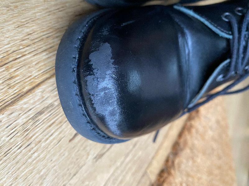Shoes are now made of rubber and covered with leather & cannot be polished!