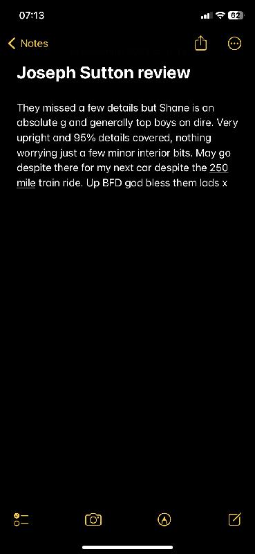 Top boys. 95% details of the car, few internal bits missed but top service
