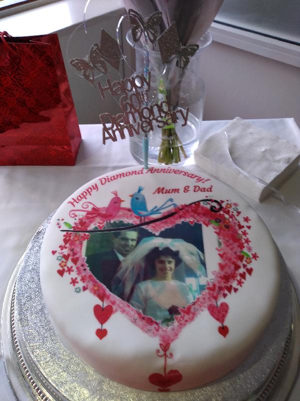 Personalised Anniversary Love Photo Cake from bakerdays