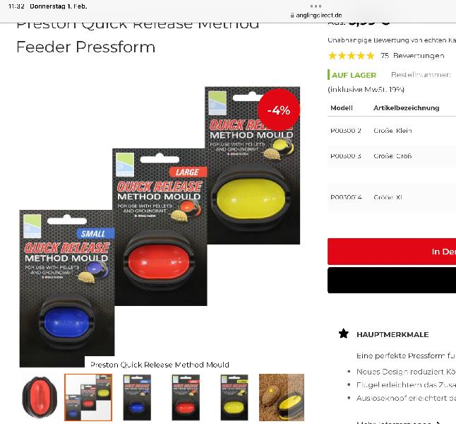 Alles super bis auf eine falsche Größen-Darstellung auf der Website.