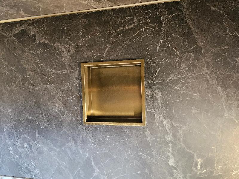 JTP Vos Brushed Brass Shower Niche