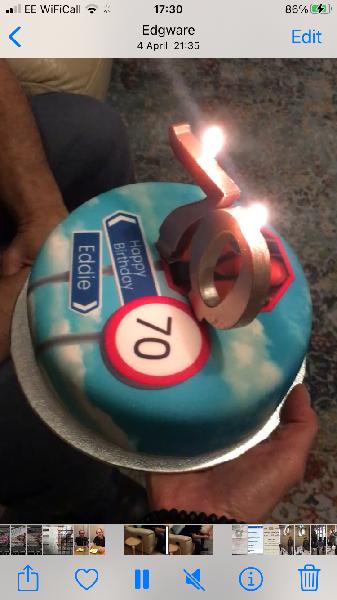 70th birthday cake