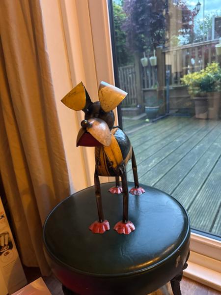 Unusual unique recycled Cockerel and dog