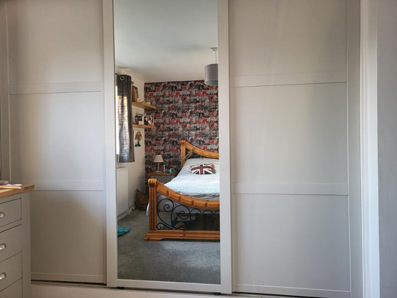 SpacePro DOVE GREY SHAKER Sliding Wardrobe Door & Track 'Promotional' Kits (Many sizes)