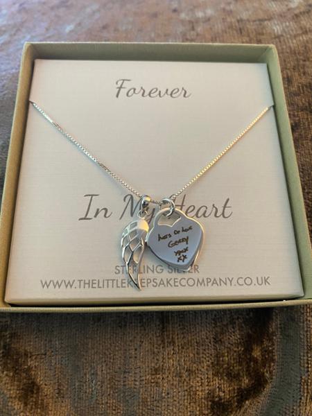 Sterling Silver Handwriting Memorial Bracelet With Large Heart Charm