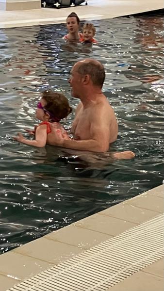 Loving her swimming lessons