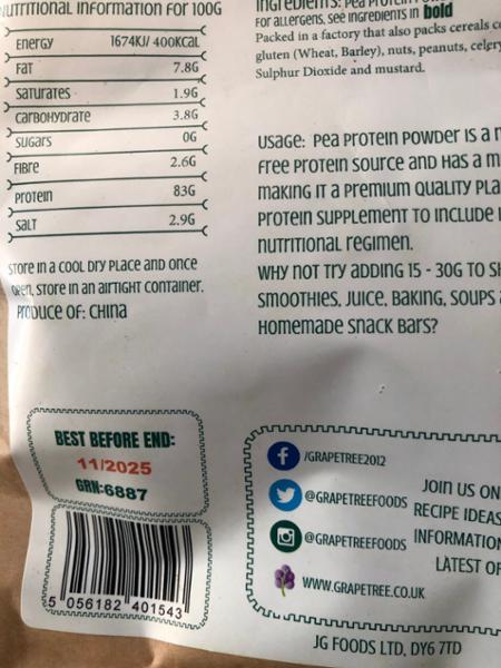 Chinese protein.. Oh dear.. ground bats?