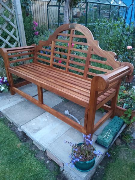 Lutyens Teak Garden Bench 3 Seater 1.5m
