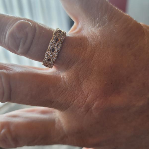 Diamante Ouro Prata Infinidade Anel