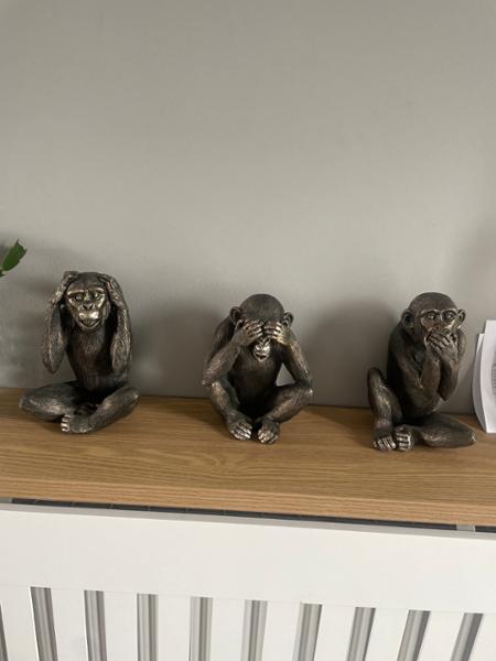 Antique Set of 3 See No Evil Monkeys