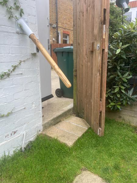 Flag pole holder.