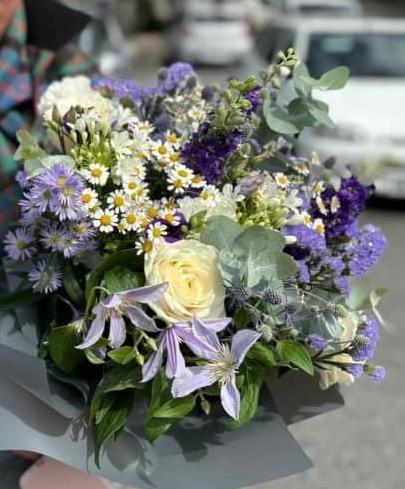 Beautiful bouquet of flowers ready on time for collection