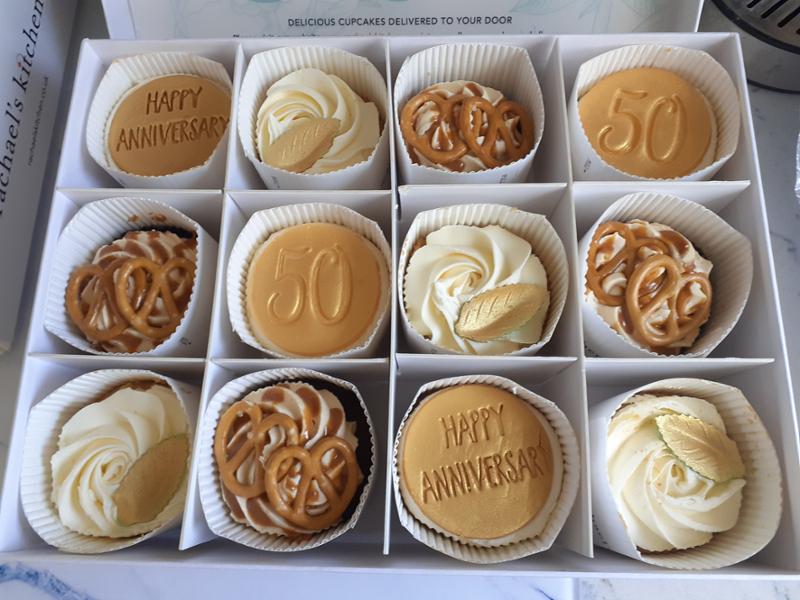 Happy Anniversary Cupcakes | Box of 6 | Next Day Uk Delivery