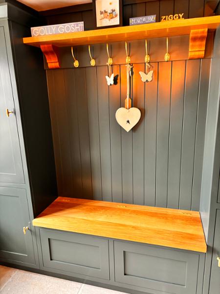 Parlour Farm Bootroom/WC, Bar area, living room and entrance way cabinetry