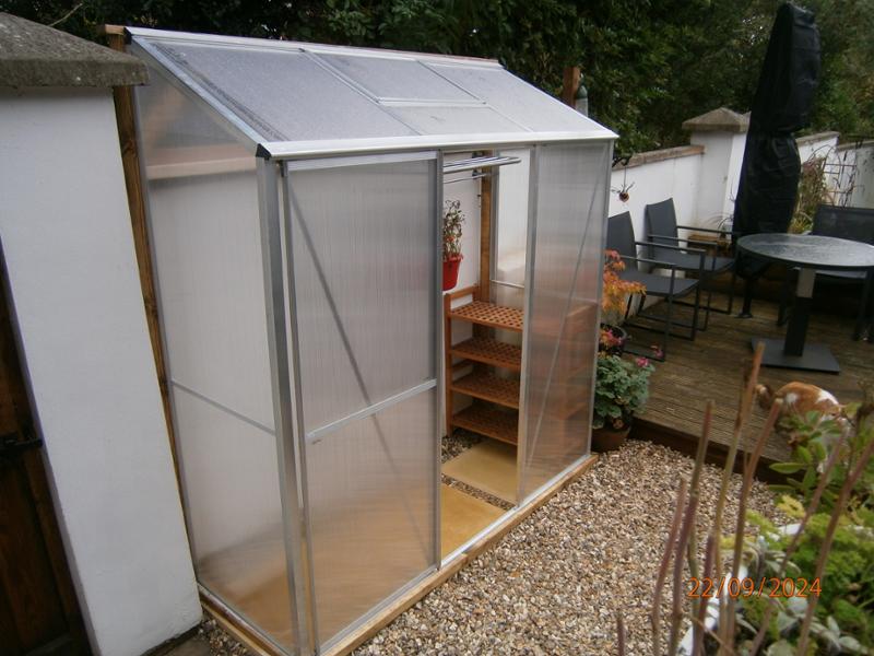 5 x 7 Aluminium Lean To Greenhouse, Silver Finish