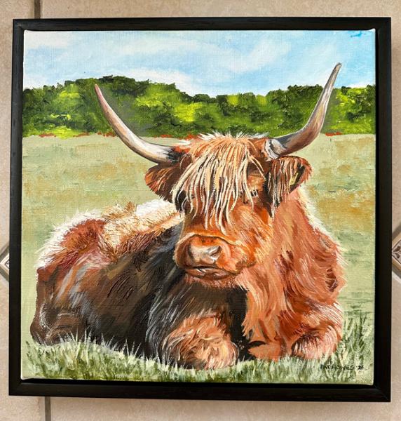 Deep black wooden frame for oil on canvas