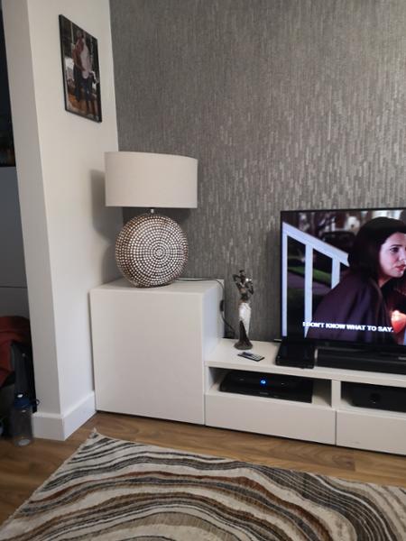 Neutral Textured Round Table Lamp