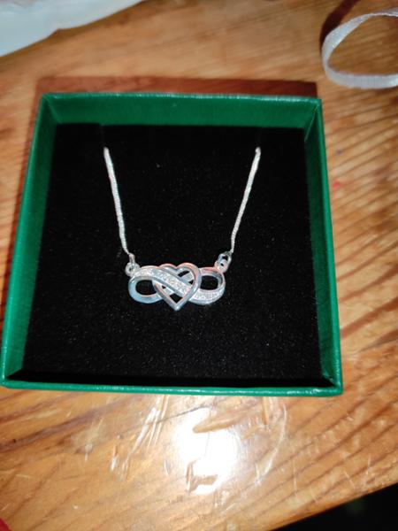 Diamond Silver Infinity Heart Necklace