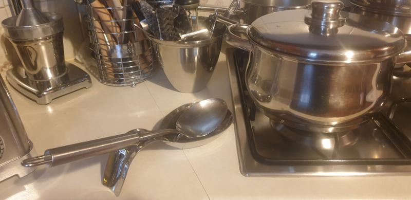 Stainless Spoon Rest.