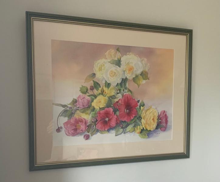 Beautiful dark green with gold line frame