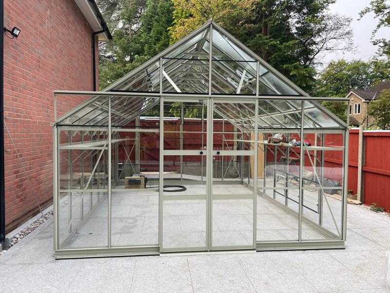 A greenhouse with a Jacuzzi