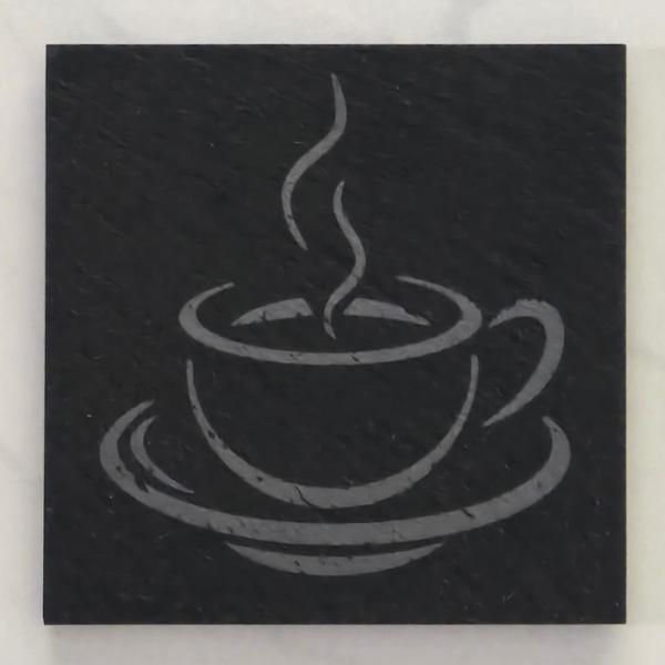Black Square Linea Slate Coasters - Pack of Six - By Argon Tableware