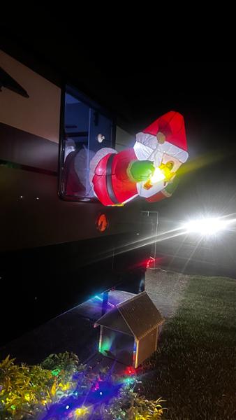 LED Santa With Bell Inflatable Window Decoration 1.2m