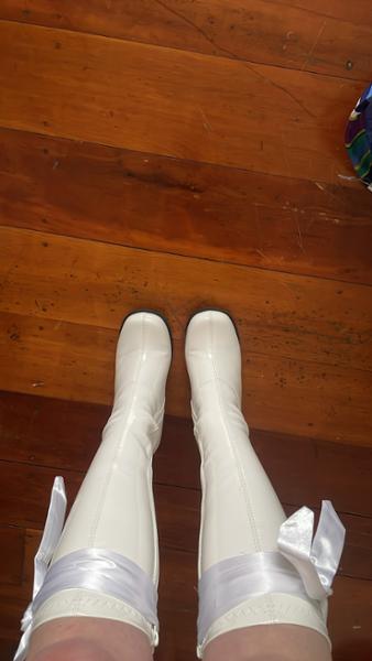 White Patent Go Go Womens Boots