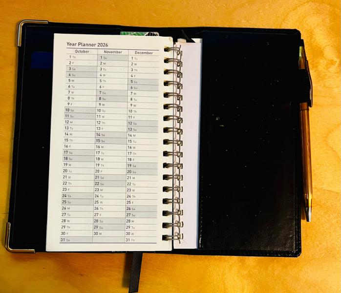 Elite - Pocket Week-To-View Diary Refill - 2025 Calendar Year Planner