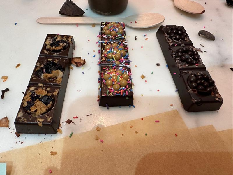 Birthday chocolate bar making for the family