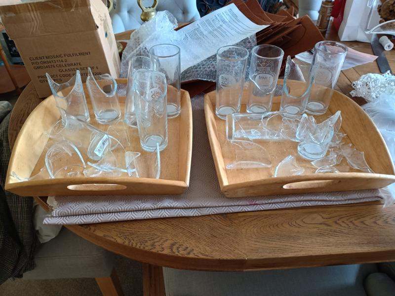 Broken Glasses with poor packaging
