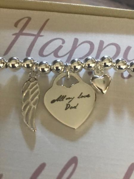 Dad’s engraved heart bracelet