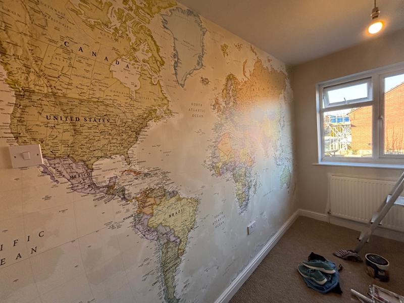 World Map Mural for Home Office