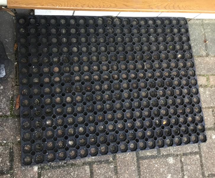 80cm x 60cm Black Heavy Duty Rubber Door Mat