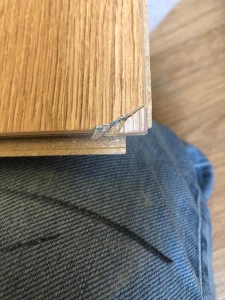 Damaged edges