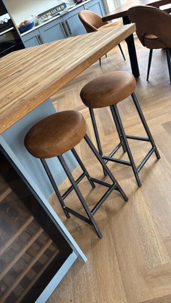 Beautiful, hand made leather stools