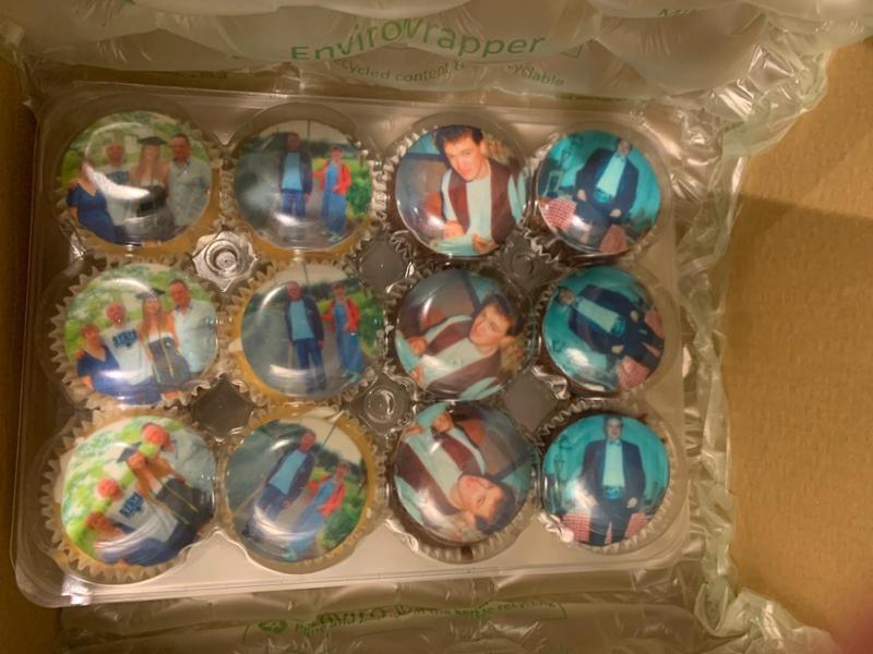 Twelve Personalised Cupcakes With Photos & Special Message - Order By 2pm For Next Day Delivery @ bakerdays