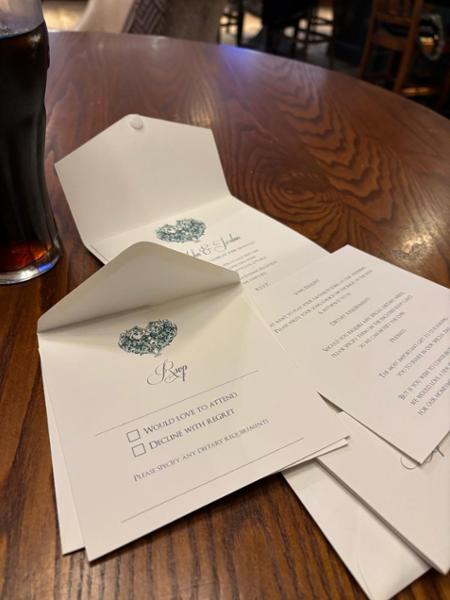 Beautiful wedding invitations.