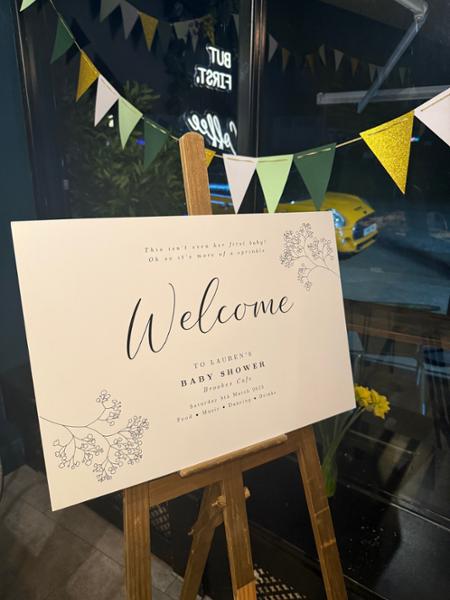Personalised Baby Shower Welcome Sign - Baby Breath