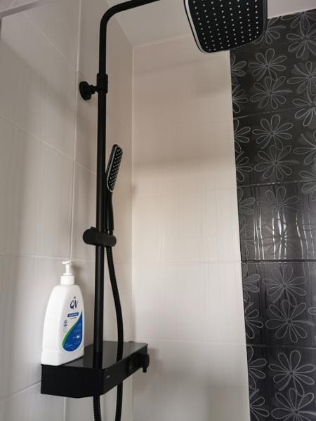 Triton Black Push-Button Bar Diverter Mixer Shower - Thermostatic, Dual Outlet